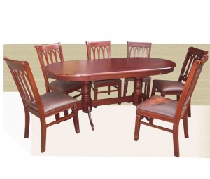 Bàn ghế ăn gia đình gỗ tự nhiên