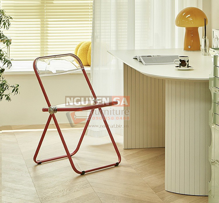 ghế xếp trong suốt cho showroom
